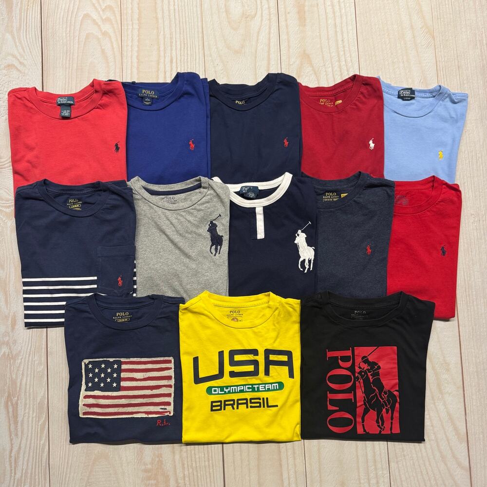 Lot of 13 Polo Ralph Lauren Boys Size L 14-16 T-Shirt Long&Short Sleeve Summer